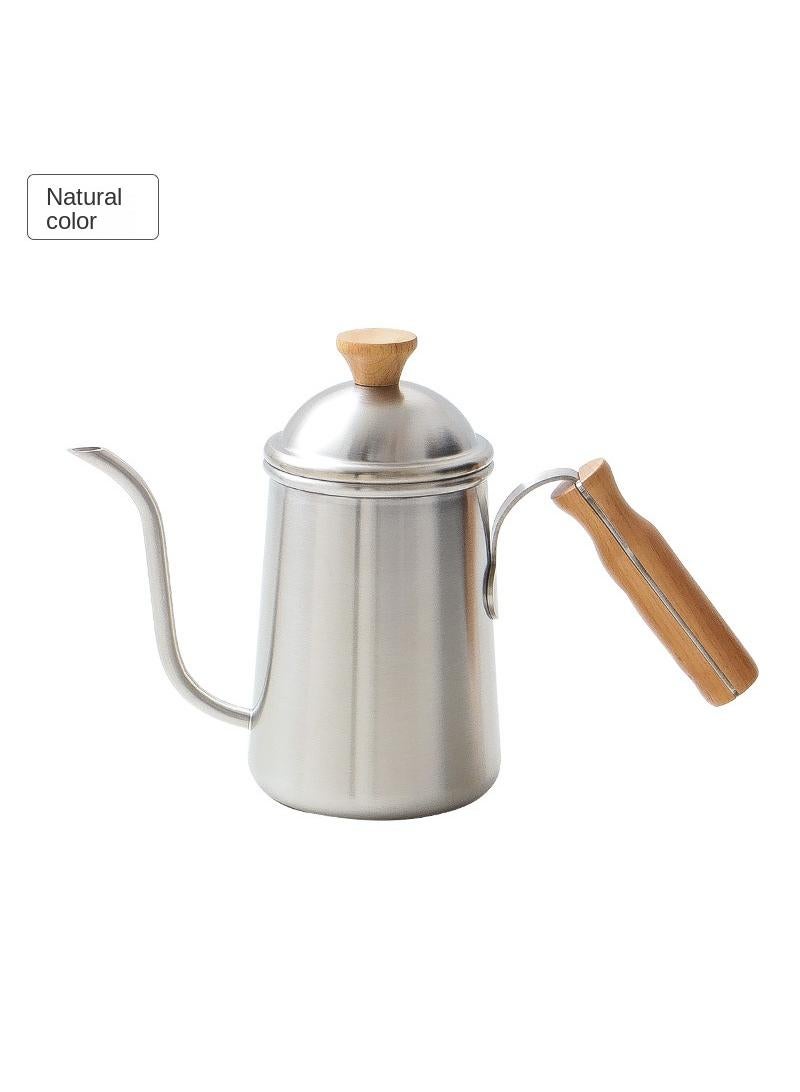 Outdoor Camping Japanese Wooden Handle 304 Stainless Steel Coffee Hand Long Mouth Kettle