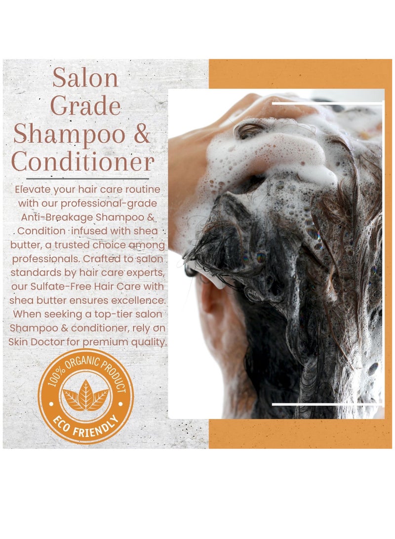 Shea Butter Regeneration Shampoo & conditioner  - sulfate-free & paraben-free  hair care - Reduced Breakage - Deep Hydration -  Suitable For All Hair Types - 500ml