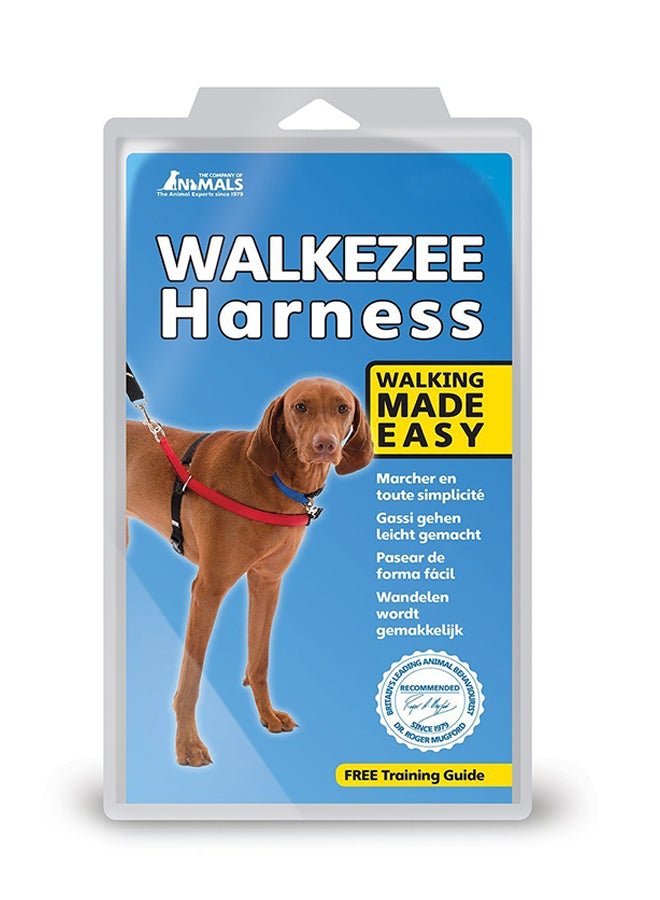 Dog Walkezee Harness Black/Blue/Red Mediumcm