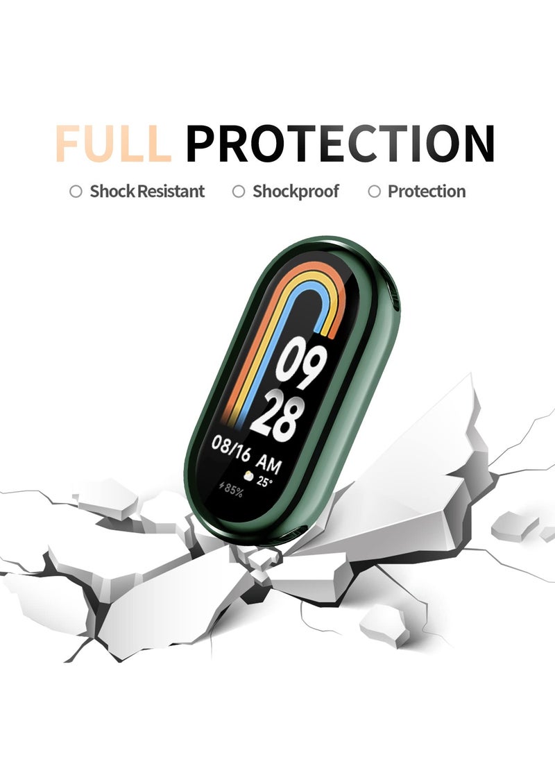 SYOSI 6 Pcs Screen Protector for Xiaomi Mi Band 8, 3D Full Coverage Case Curved Soft Edge Film Soft TPU Scratch Proof Bumper Frame Compatible with Mi Band 8