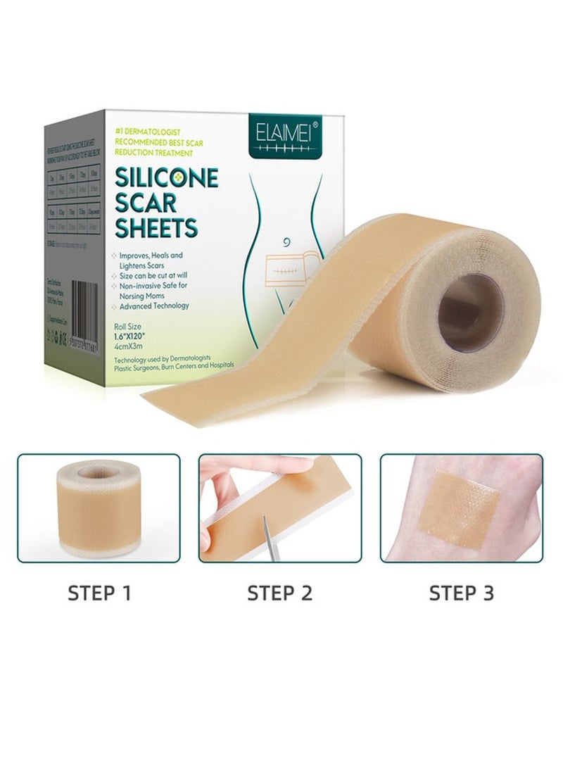 Advanced Silicone Scar Sheets Roll (3m) Silicone Tape Roll Removal Scar Patches Also Reusable With Great Adhesion