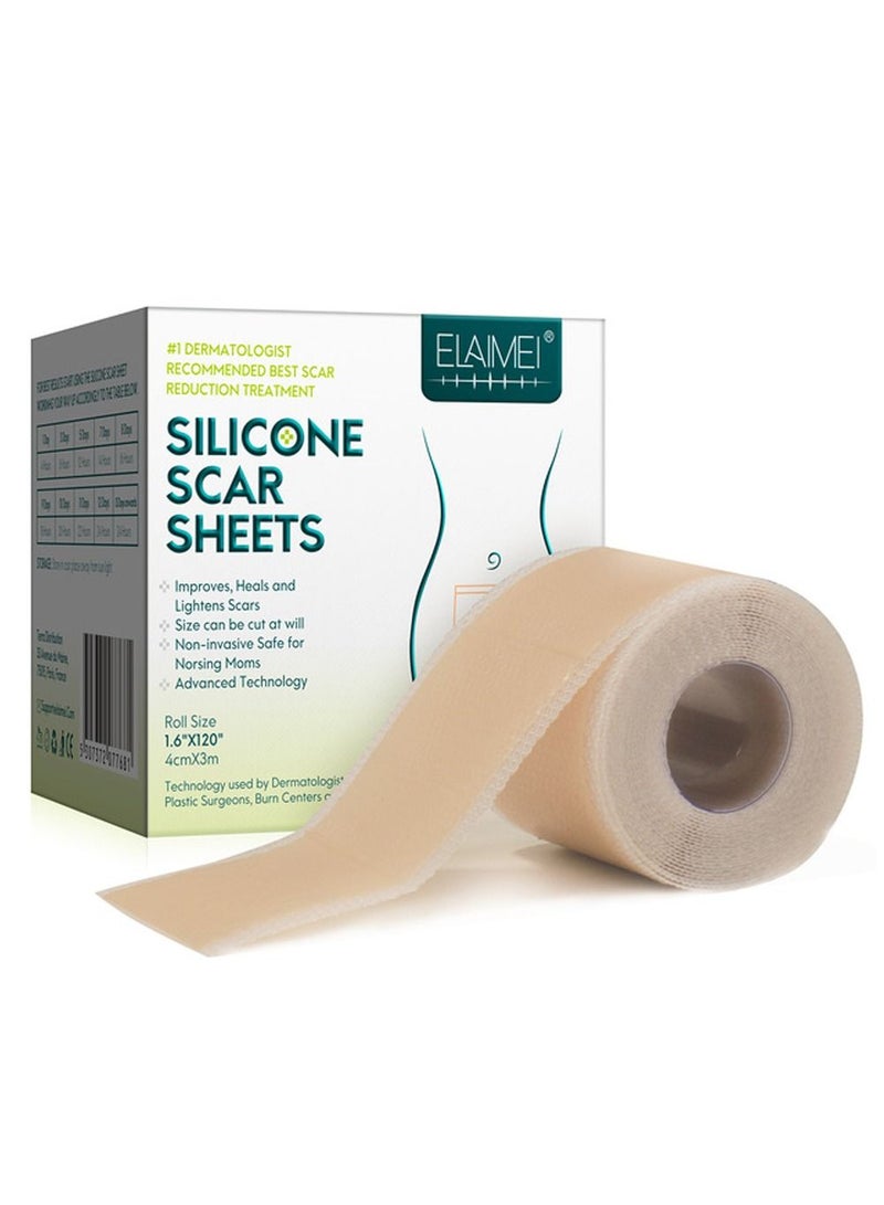 Advanced Silicone Scar Sheets Roll (3m) Silicone Tape Roll Removal Scar Patches Also Reusable With Great Adhesion