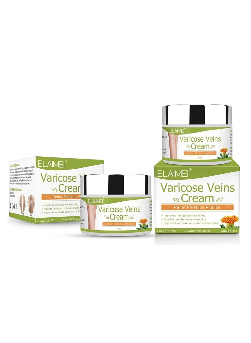 2 Pieces Vein Healing Varicose Veins Treatment Cream [50g Each] Vein Healing Skin Treatment For Legs Hands & Any Body Parts Improve Blood Circulation Cream With Natural Herbal Ingredients