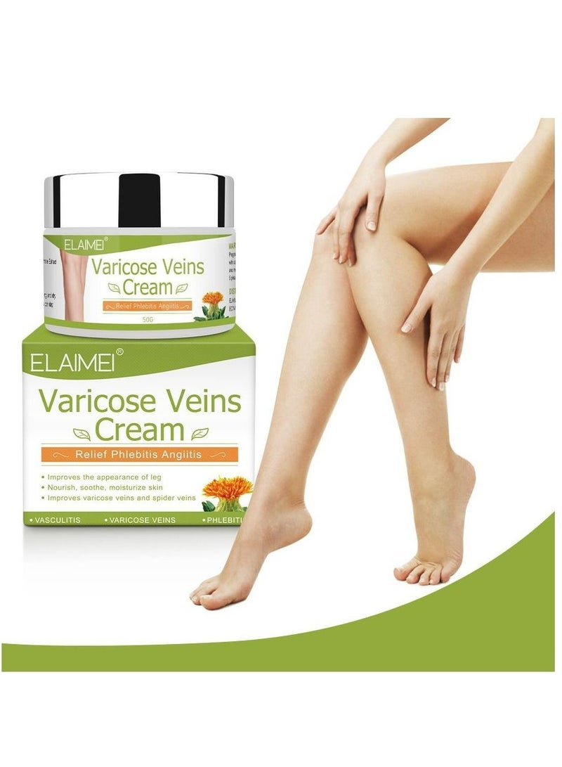Varicose Vein Cream (50g) Eliminate And Relief The Appearance Of Spider Veins & Phlebitis Angiitis For Foot Hands Legs Toes Body & Arms For Men And Women