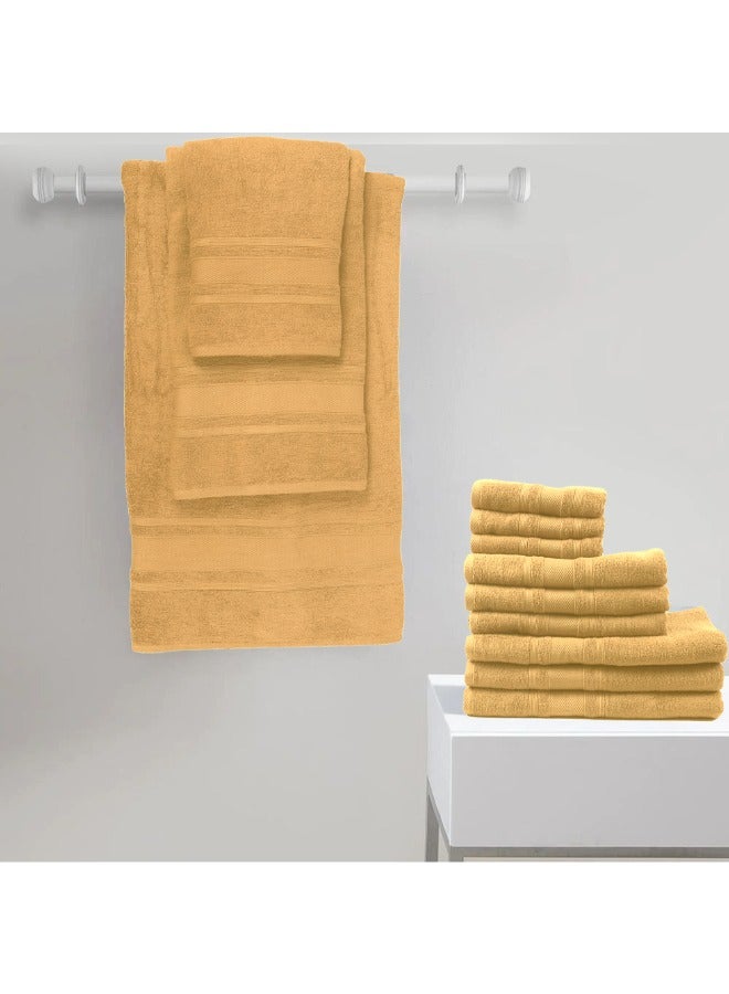 Home Castle (Cream) 2 Hand Towel (50 x 90 Cm) & 2 Bath Towel (70 x 140 Cm) Premium Cotton Highly Absorbent, High Quality Bath linen with Diamond Dobby 550 Gsm Set of 4