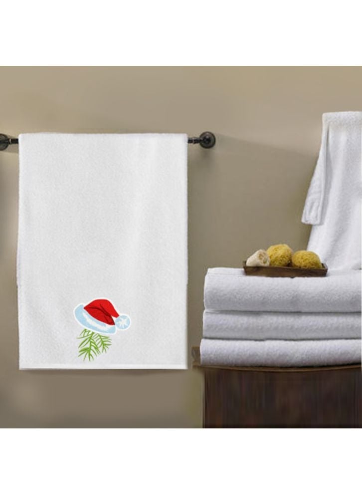 Embroidered For You (White) Luxury (Cap) Personalized Bath Towel (70x140 Cm-Set of 1) Premium Cotton, Highly Absorbent and Quick dry Bath Linen-600 Gsm