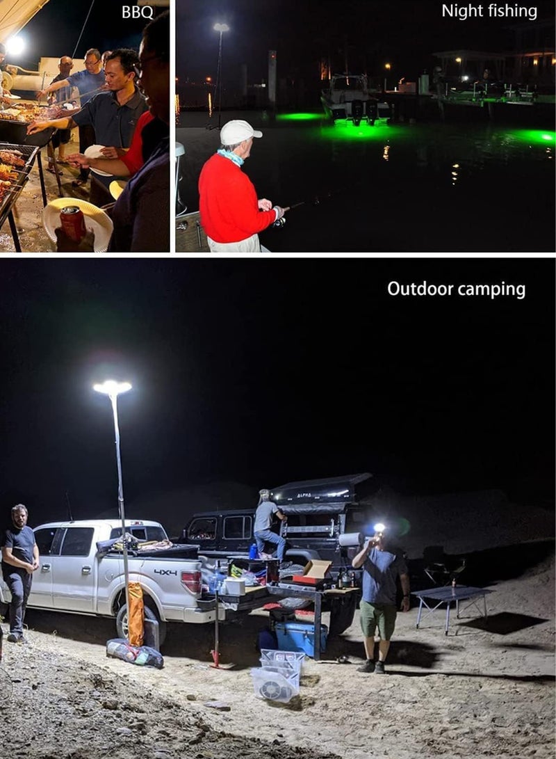 Remote Controlled Telescopic LED Camping Lights Illuminate Your Outdoor Adventures With Two sided Light Lumens Brilliance Perfect For Desert Camping Fishing Picnics And BBQs in Broad Daylight