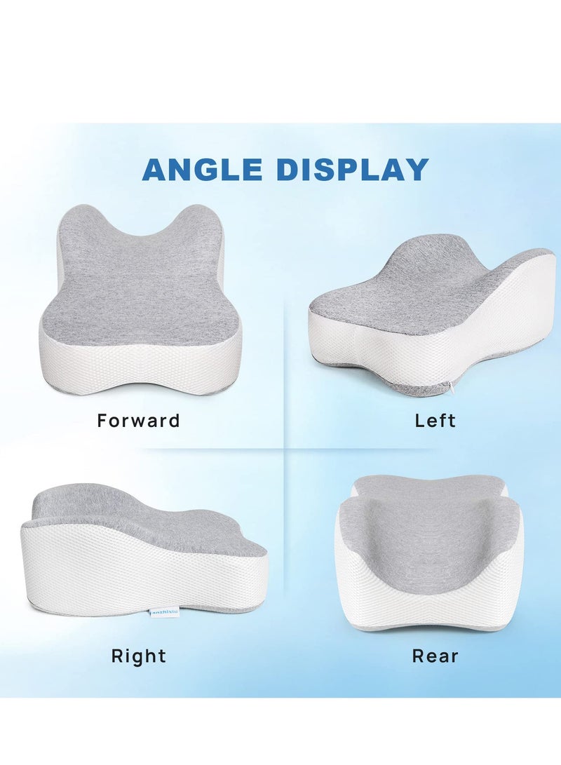 Semicircle Round Shape Leg Pillow Promotes Sleep, Knee Pillow Separates The Knees for Body Alignment - No Strap (35*25*13.5cm)