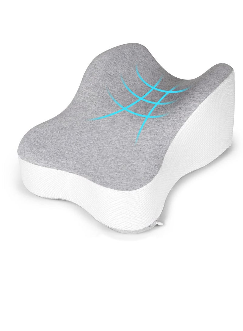 Semicircle Round Shape Leg Pillow Promotes Sleep, Knee Pillow Separates The Knees for Body Alignment - No Strap (35*25*13.5cm)