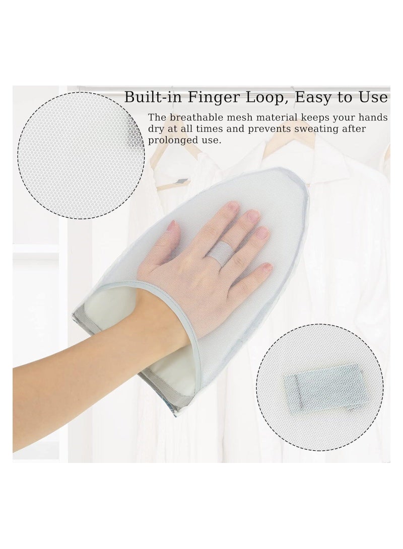 2 Pieces Gloves for Steamer Garment Ironing Waterproof Anti Steam Mitt with Finger Loop Heat Resistant Board Clothes Steamers Protective Holder (Pink, Plaid)