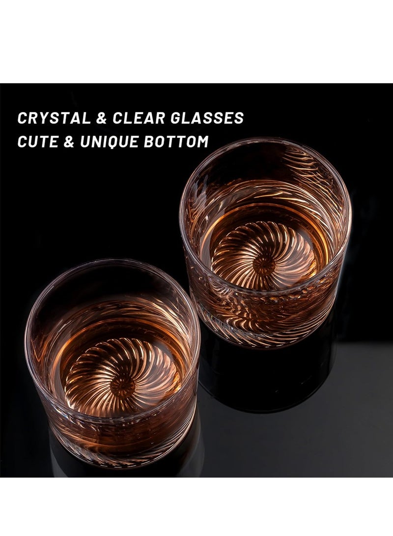 Crystal Whiskey Glasses Set of 2 Rock Style Old Fashioned Glasses Perfect for Scotch Cognac Bourbon Irish Whisky and Old Fashioned Cocktails