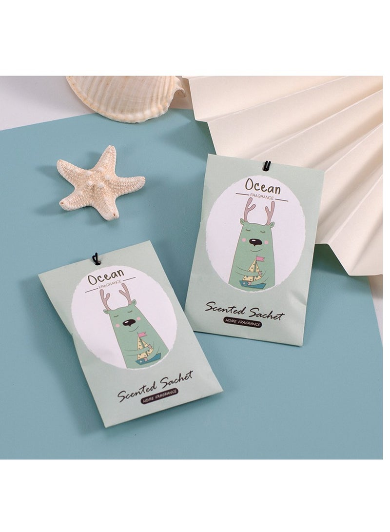 Ocean Sachet 1 Box 12Pcs Cartoon Design Sachet Scent Drawer Freshener Car Fragrance Pendant Lasting Fragrance Deodorizer Freshener for Drawers and Closets Home Car Fragrance Product