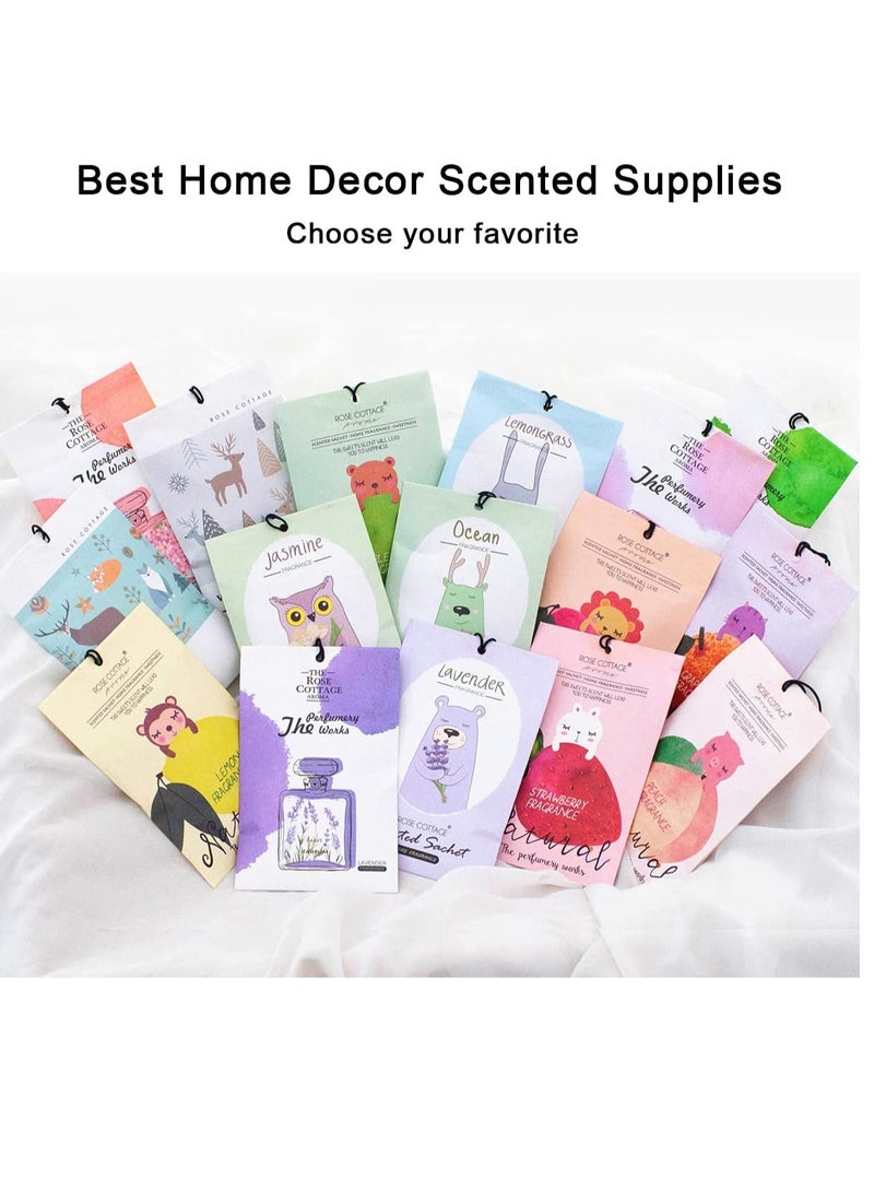 Ocean Sachet 1 Box 12Pcs Cartoon Design Sachet Scent Drawer Freshener Car Fragrance Pendant Lasting Fragrance Deodorizer Freshener for Drawers and Closets Home Car Fragrance Product