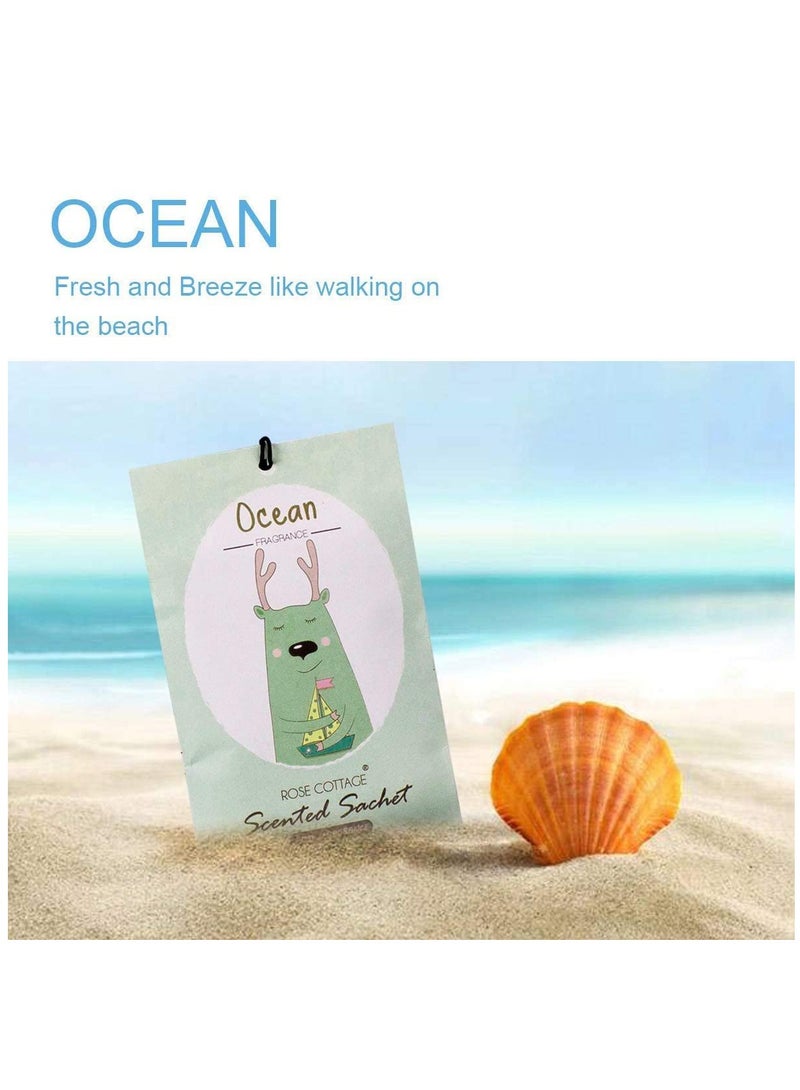 Ocean Sachet 1 Box 12Pcs Cartoon Design Sachet Scent Drawer Freshener Car Fragrance Pendant Lasting Fragrance Deodorizer Freshener for Drawers and Closets Home Car Fragrance Product