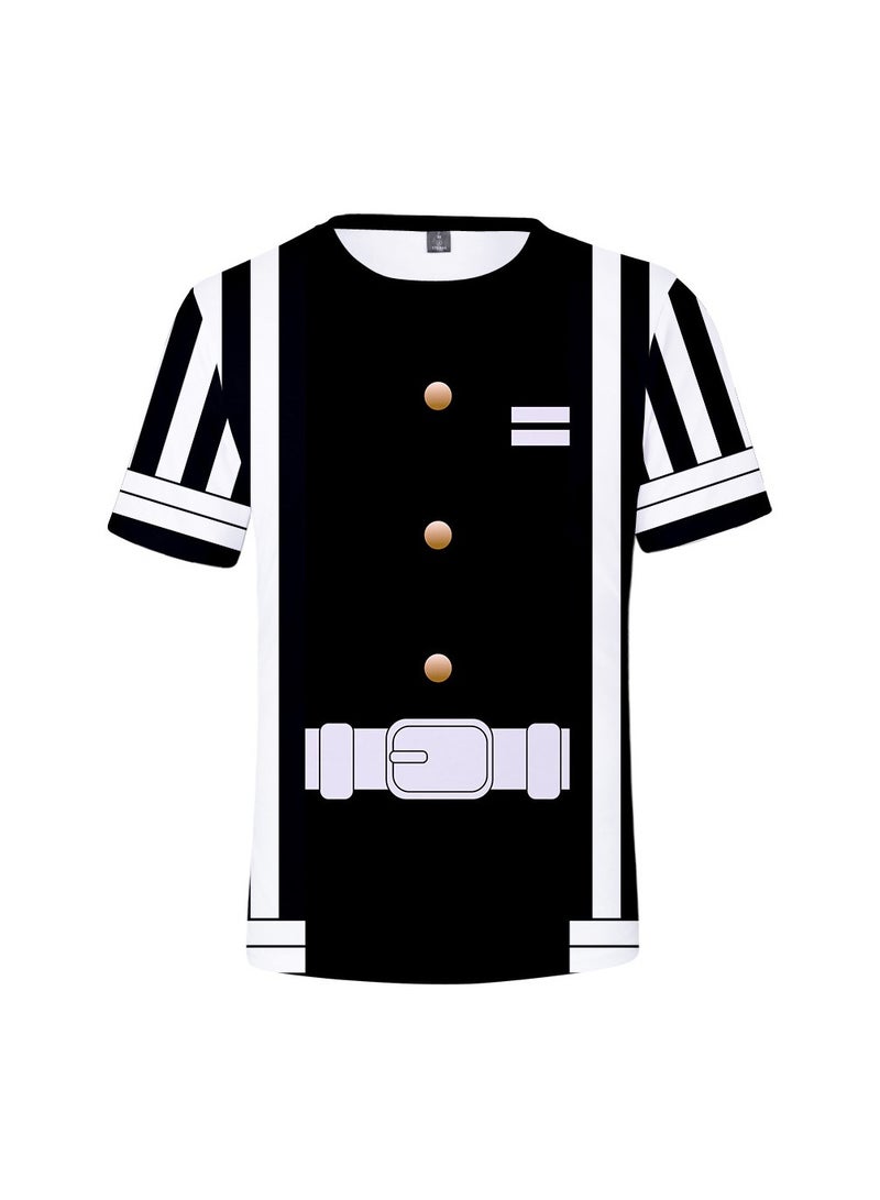 3D Digital Printed Cardigan Short Sleeved Top Cosplay Suit
