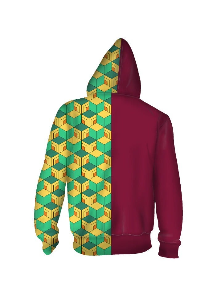 Ghost Killing Blade Kitchen Gate Charcoal Jilang 3D Hooded Sweater