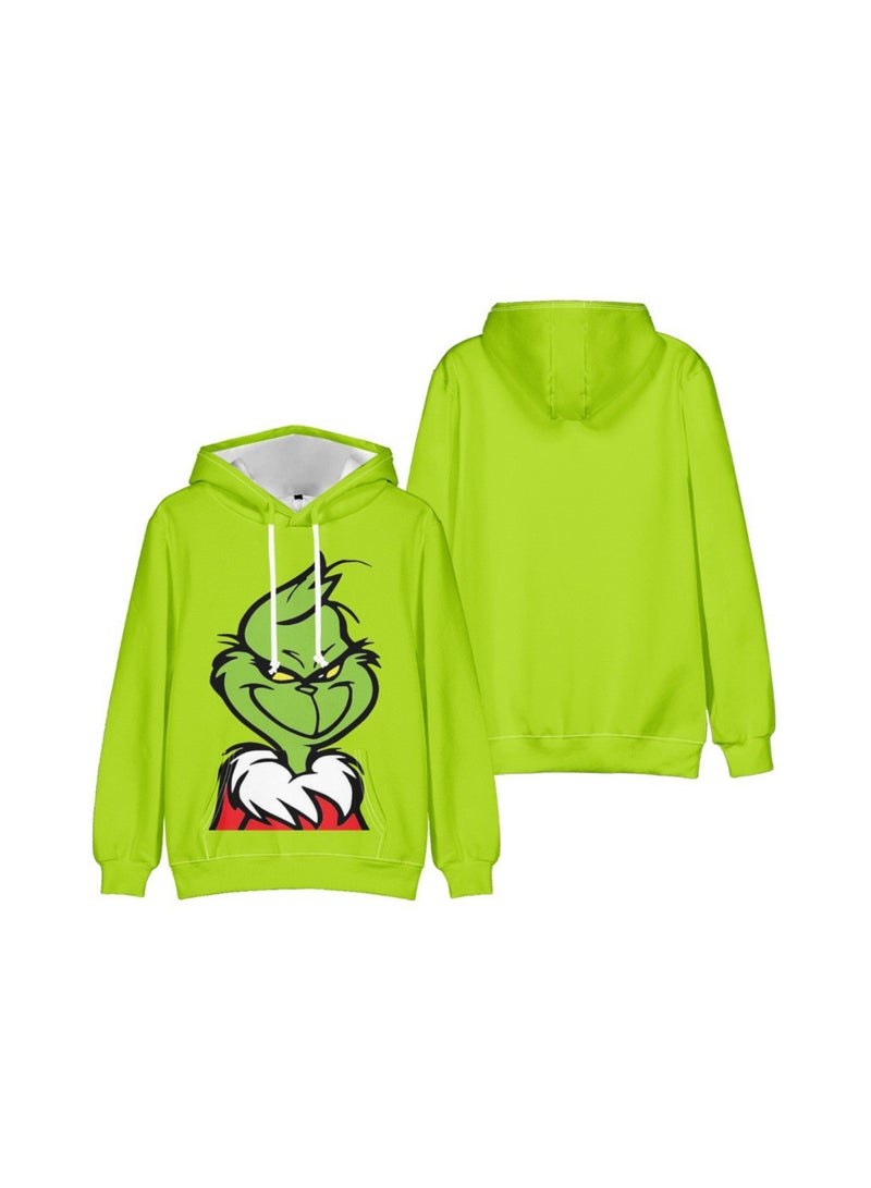 Green Fur Monster Grinch 3D Digital Printed Hoodie