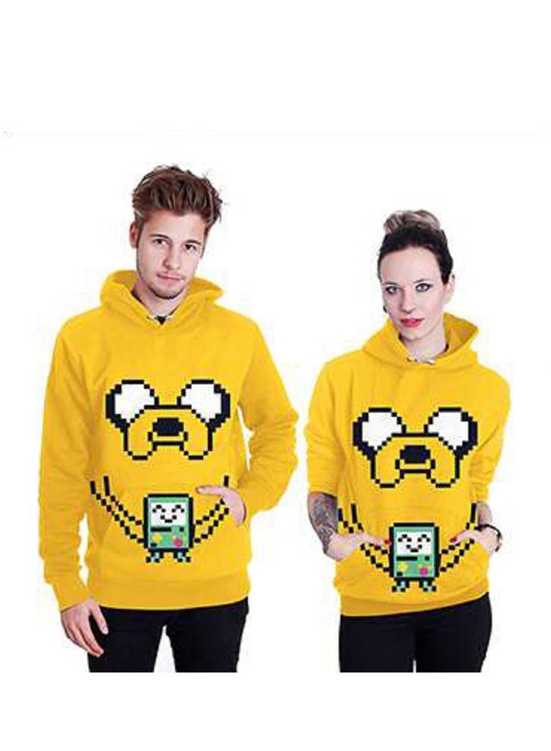 Single Piece 3D Digital Printed Loose Hooded Sweater
