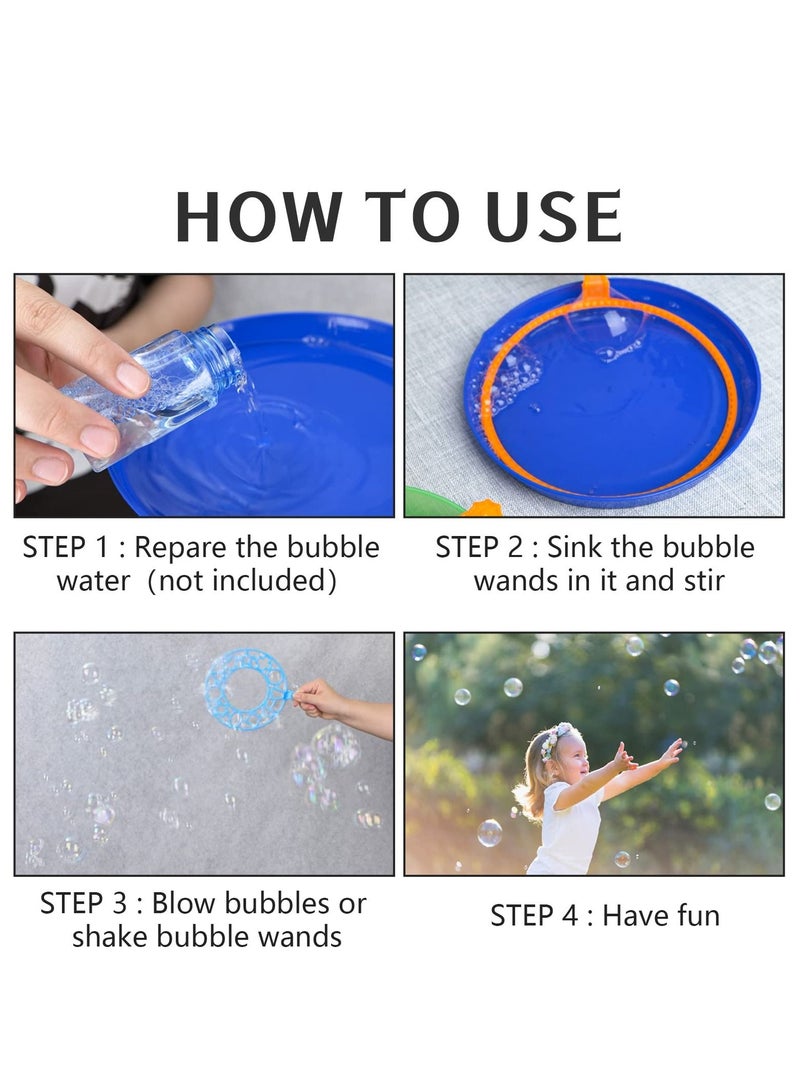 Bubble Wand Set, Giant Bubble Wands for Fun Outdoor and Indoor Activity for Girls, Boys, Toddlers and Children to Enjoy
