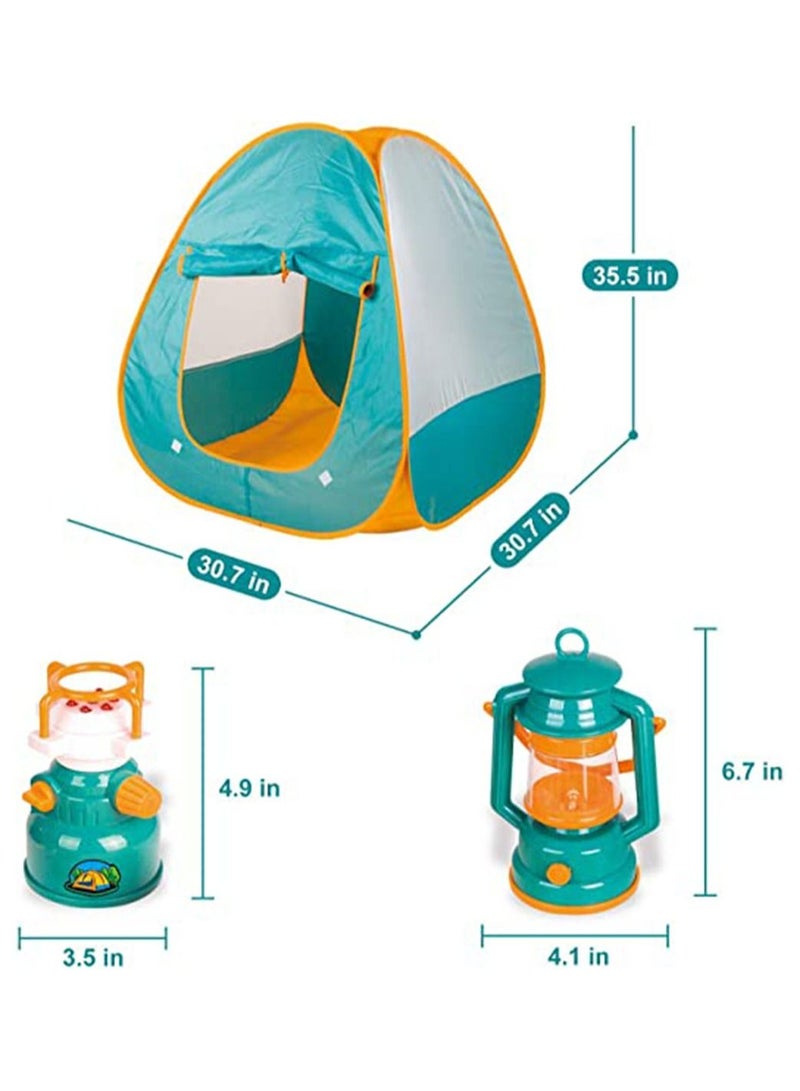 Kids Play Tent, Pop Up Tent with Kids Camping Gear Set, Outdoor Toys Camping Tools Set for Kids