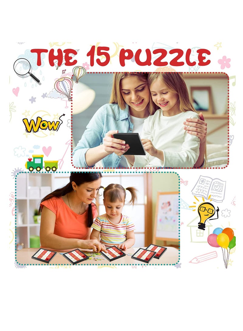 Number Slide Puzzles, 15 Puzzle Slide Game Number Slide Brain Teaser, IQ Educational Learning Tool, Number Learning Educational Toys for Party Favor, 2.6 x 2.6 Inch, 12 Pcs