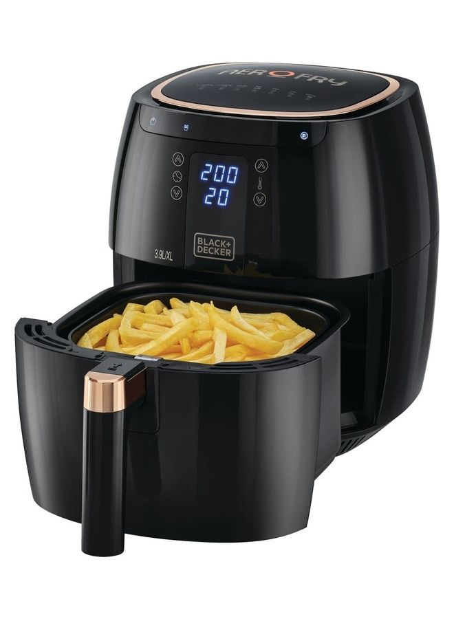 Black + Decker 7 in 1 Aerofry Digital Air fryer/1.4KG 1500 Watt, 5.5 L 1500 W AF5539-B5 black gold