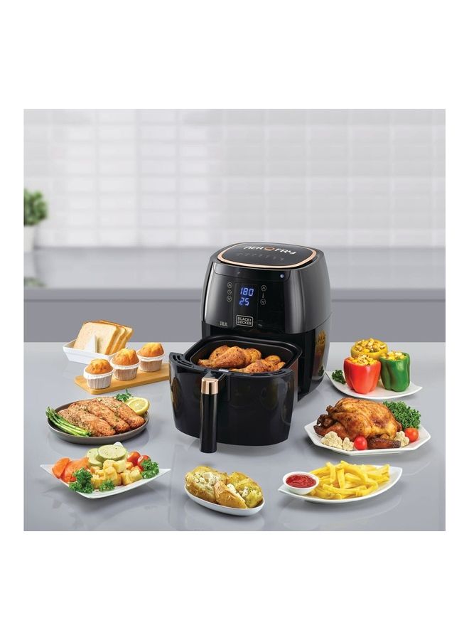 Black + Decker 7 in 1 Aerofry Digital Air fryer/1.4KG 1500 Watt, 5.5 L 1500 W AF5539-B5 black gold