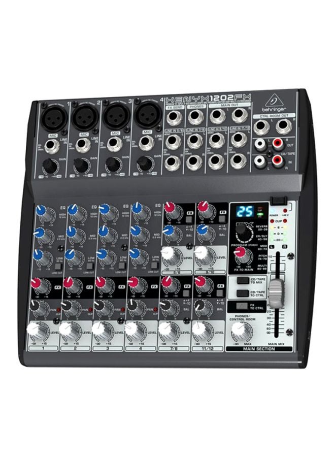 Premium 12-Input 2-Bus Mixer With Multi-FX Processor 1202FX Grey/Red/Blue