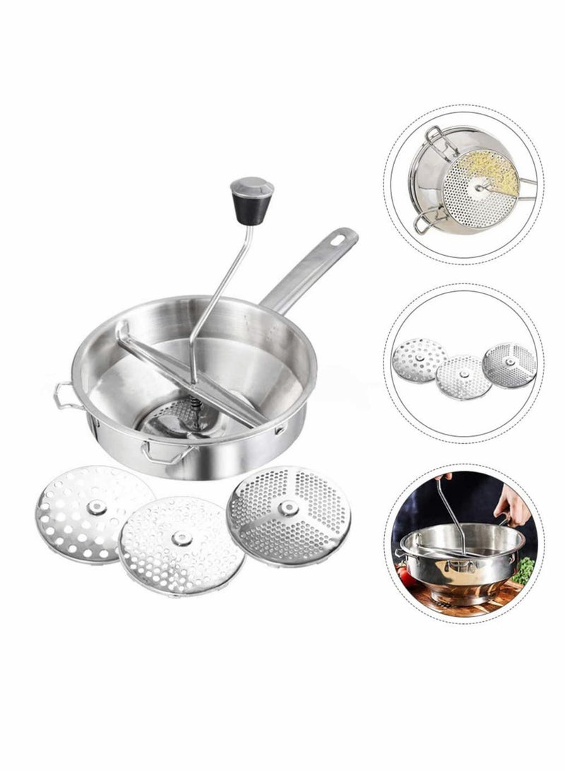 Food Chopper Food MillChopper Manual Vegetable Cutter Food Processor Fruit Dicer Puree Vegetables Soups Making Grater for Kitchen Strainer, Mixer and Drainer