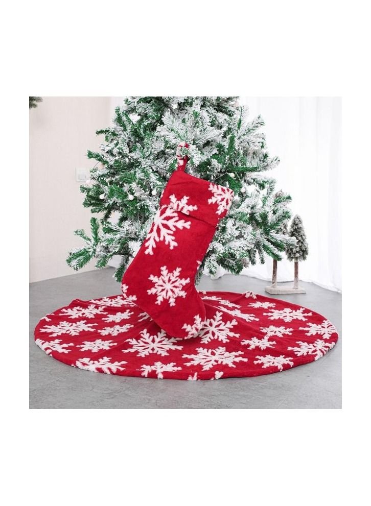 Decorative Christmas Tree Skirt Red/White/ 90cm