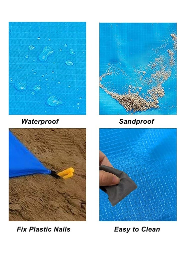 Beach Blanket, Oversized Mini Pocket Picnic Mat Sandproof Waterproof 83