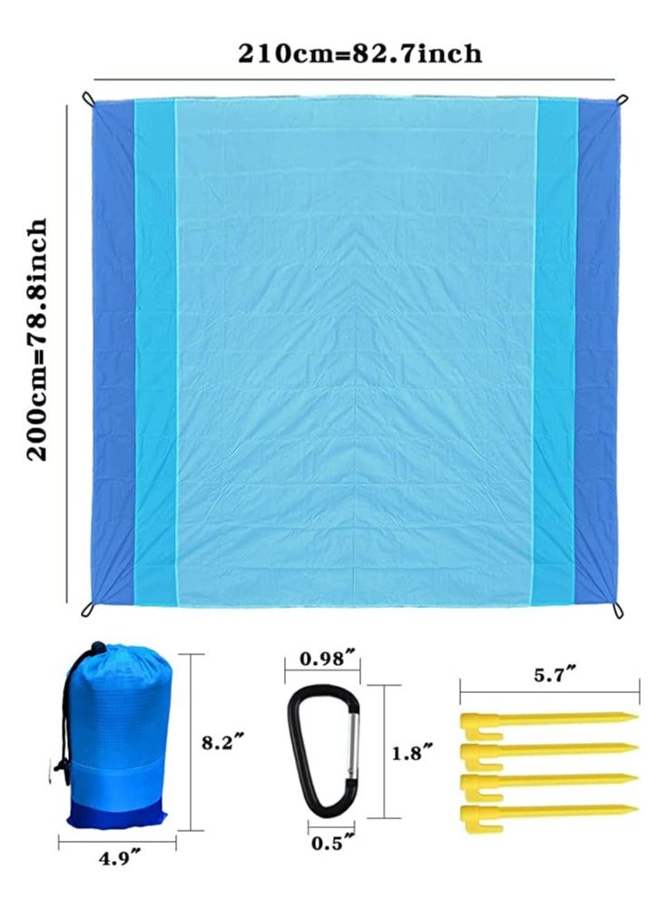 Beach Blanket, Oversized Mini Pocket Picnic Mat Sandproof Waterproof 83