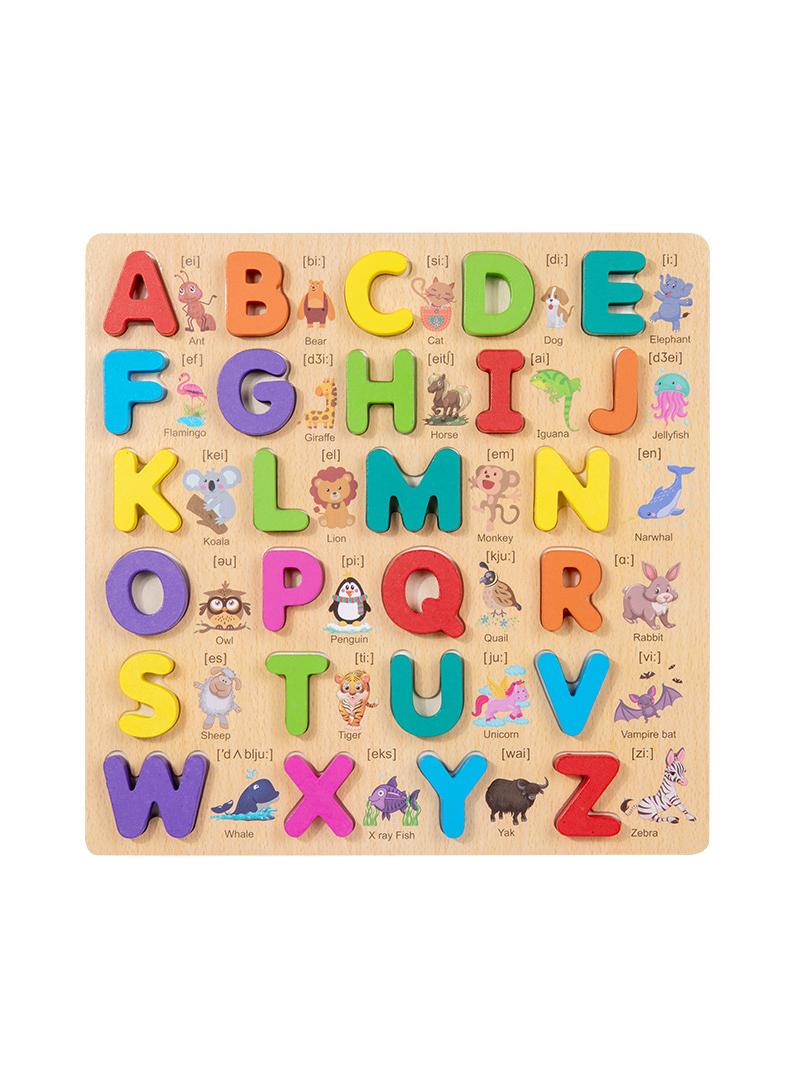 Cognitive matching wooden toys children's educational early education building blocks puzzle board toys style D1