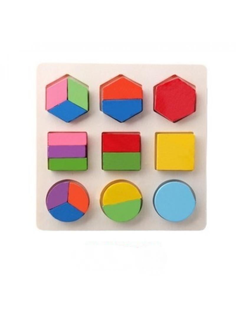 Geometric shape cognition board children's early education puzzle board toy 19Pcs