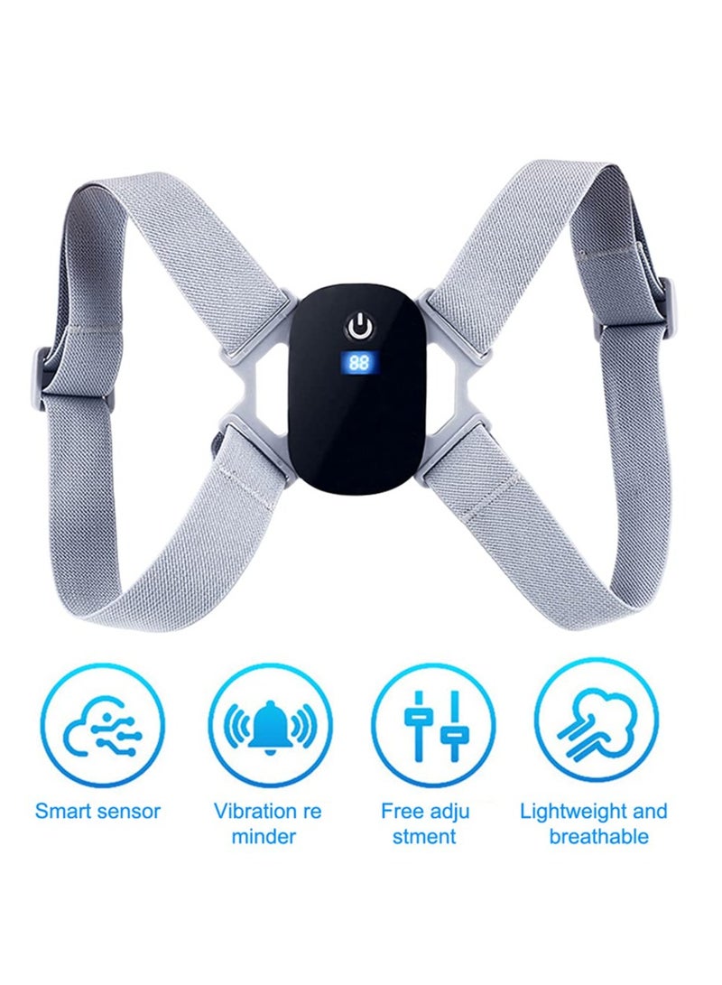 Smart Posture Corrector, Upper Back Brace with Vibration Intelligent Posture Reminder, Help to Keep Right Posture to Keep a Good Habit, Posture Trainer for Women, Kids, Men