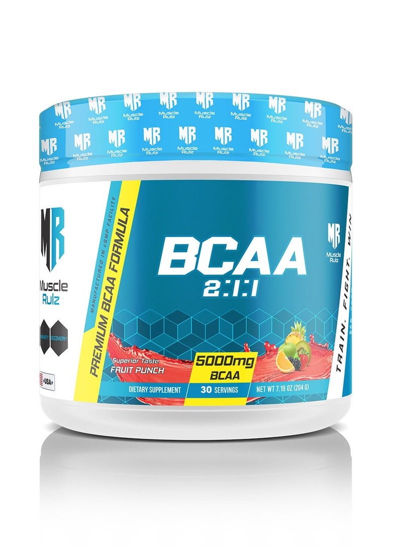 Muscle Rulz BCAA 5000 mg 30 Servings Fruit Punch - 204 grams
