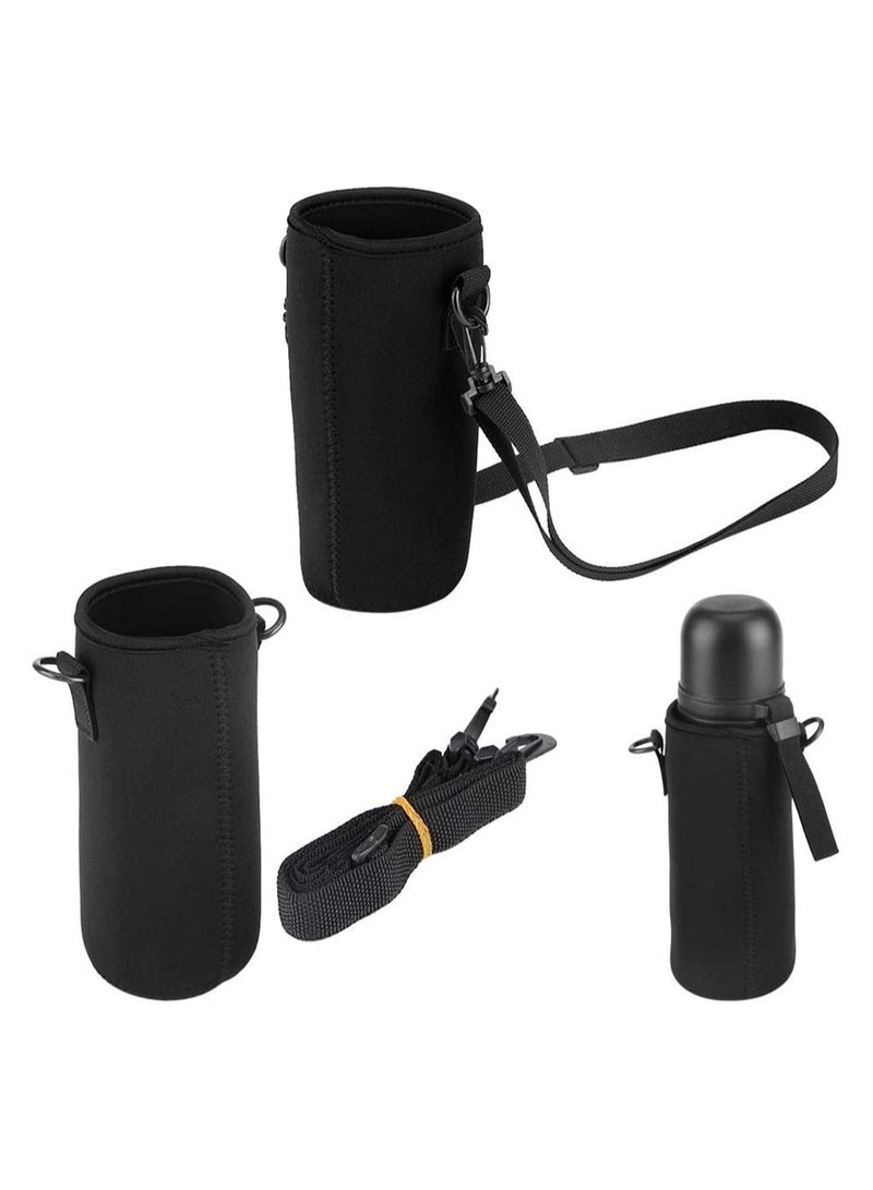 Water Bottle Holder, Pouch Neoprene Carrier Cover Bag, With Shoulder Strap, For Daily Walking Hiking And Other Outdoor Activities (750Ml), 3 Pcs