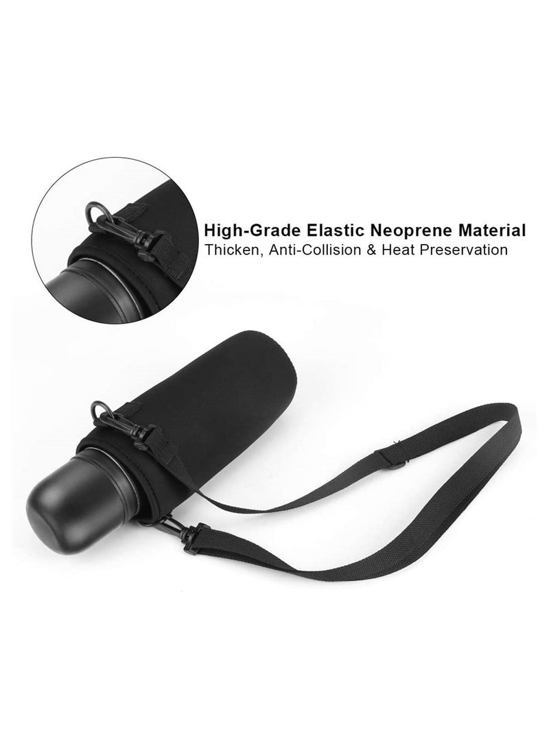 Water Bottle Holder, Pouch Neoprene Carrier Cover Bag, With Shoulder Strap, For Daily Walking Hiking And Other Outdoor Activities (750Ml), 3 Pcs
