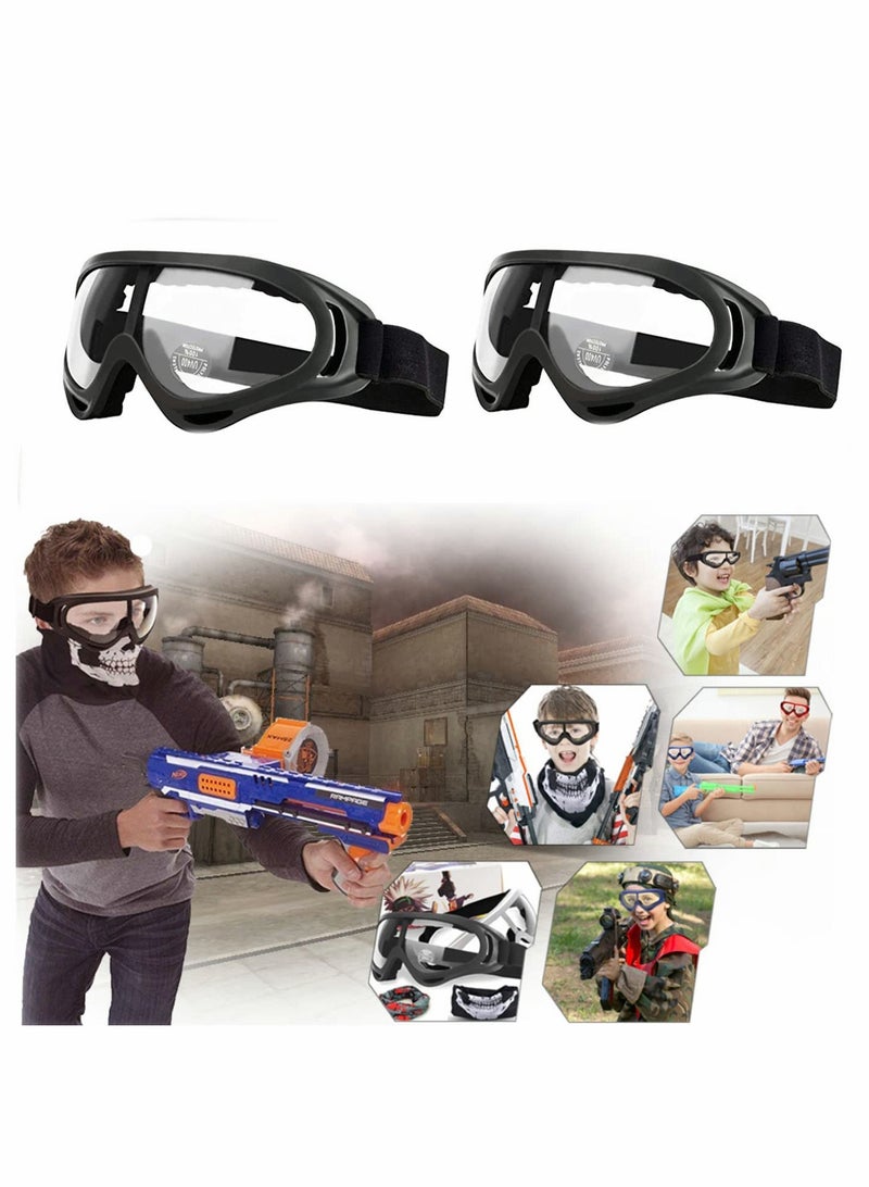Children’s Safety Glass, 2 Pcs Kids Outdoor Game Protective Goggles Safety Goggles Eyewear for Elite Toy Game Eye Protection & Laboratory Work Safety Glasses