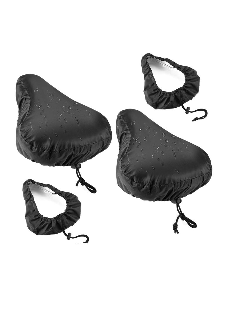 Bike Seat Cover, 2 pcs Waterproof Bicycle Cushion Saddle Cover with Drawstring, Rain Dust Protective Protector Accessories for Women Men City Road/Casual Outdoor