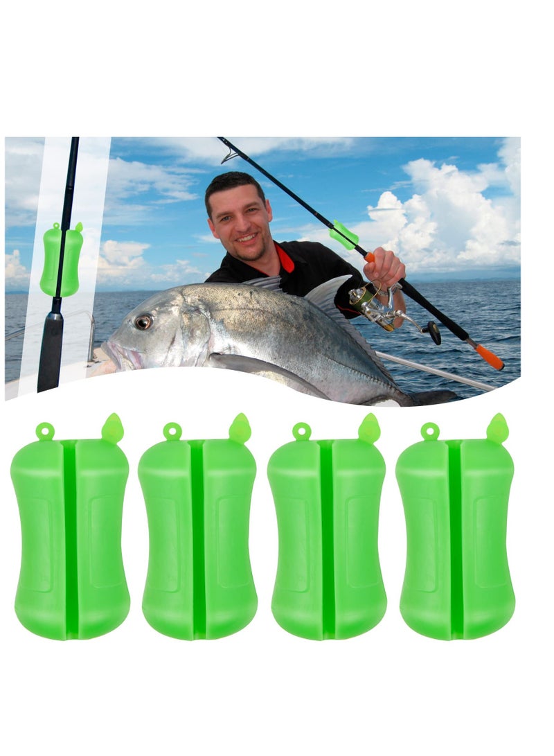 4 Pack Fishing Rod Fixed Ball, Portable Fishing Accessories, Reusable Soft Glue Non-slip Stretchy Rod Tie, Suitable for Outdoor Fishing, Boat Fishing Supplie