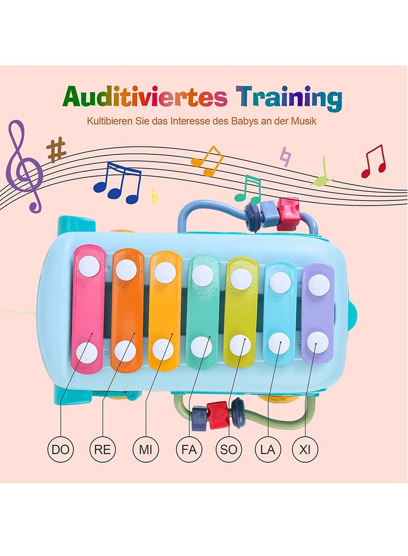 Baby Toys 12 18 Months Baby Musical Toys Toy Bus Includes Xylophone, Shape Sorter, Pull Along Toys for 1 Year Old Boys Early Educational Baby Toys 18 Months Best Gift for Boys Girls