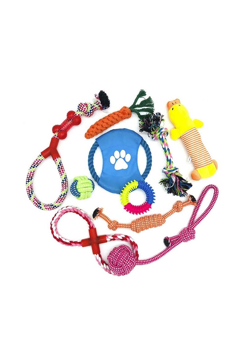 Puppy Dog Chew Toys Teething Training,  Dog/Puppy Teething Toys Dog Rope Toys Avoiding Dogs Boredom Anxiety 100% Natural Cotton Rope for Small and Medium Dog 10 pcs
