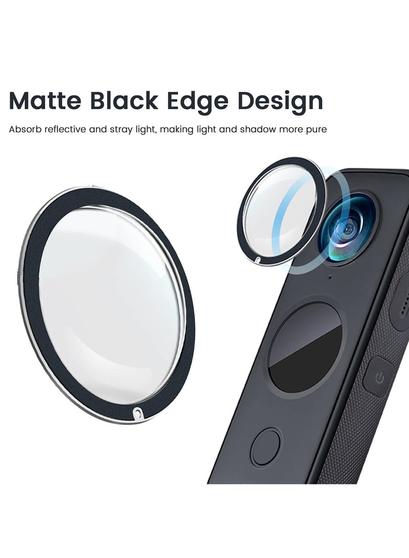 Protective Mirror for Insta360 ONE X2, 2 Piece Adhesive Lens Protector Sports Camera Lens Mold Accessories Panorama Protector Waterproof UV Mirror
