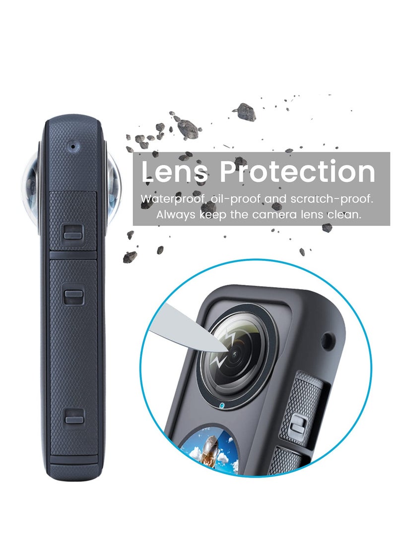 Protective Mirror for Insta360 ONE X2, 2 Piece Adhesive Lens Protector Sports Camera Lens Mold Accessories Panorama Protector Waterproof UV Mirror
