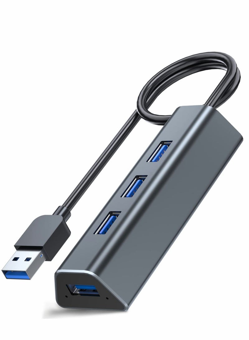 USB 3.0 Hub 4-Port A Splitter Ultra-Slim Data Portable Port Expander, Charging Supported, Mini Size for Laptop, MacBook, Chromebook Surface Pro, PC, Flash Drive, Mobile HDD