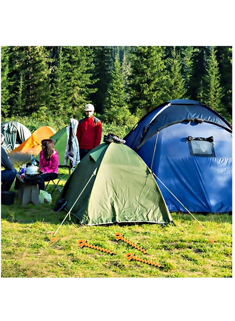 Tent Pegs Beach Stakes for Canopy Screw Ground Anchor Nail Plastic Tent Stakes Bounce House Stakes Heavy Duty Camping Stakes for Camping, Rain Tarps, Hiking, Gardening (28cm×7cm) 4 Pcs