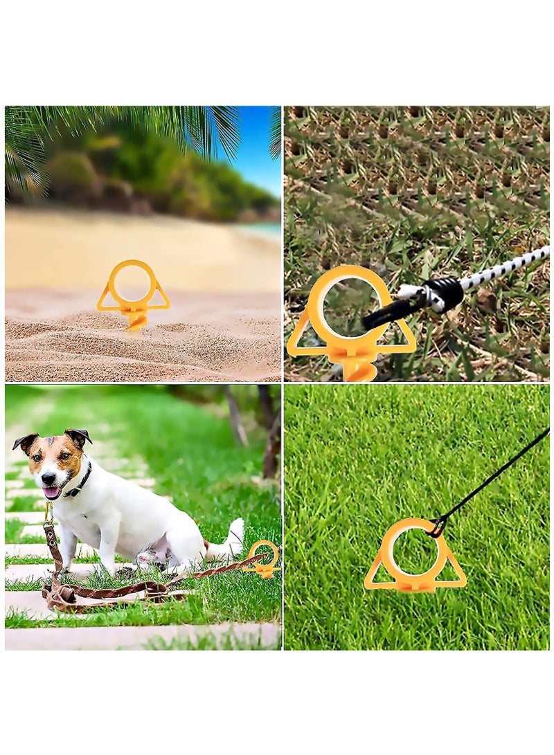 Tent Pegs Beach Stakes for Canopy Screw Ground Anchor Nail Plastic Tent Stakes Bounce House Stakes Heavy Duty Camping Stakes for Camping, Rain Tarps, Hiking, Gardening (28cm×7cm) 4 Pcs