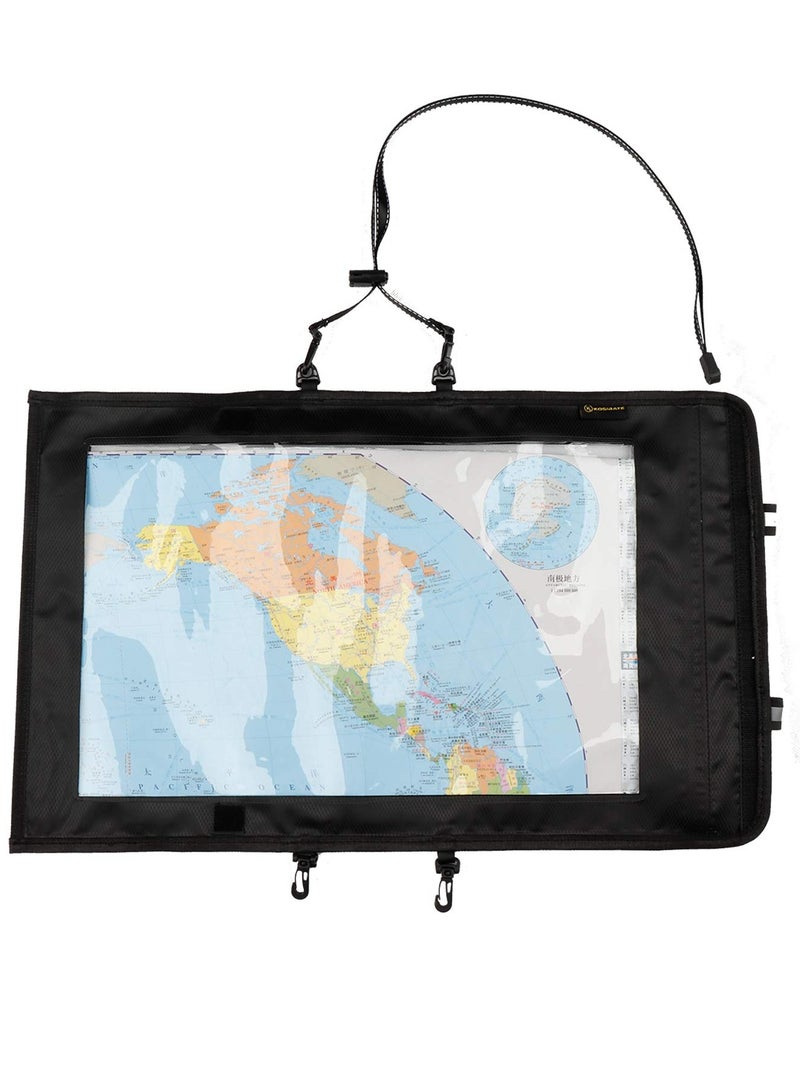 Map Case, Waterproof Military Hiking Map Pouch Holder with Clear Window and Lanyard