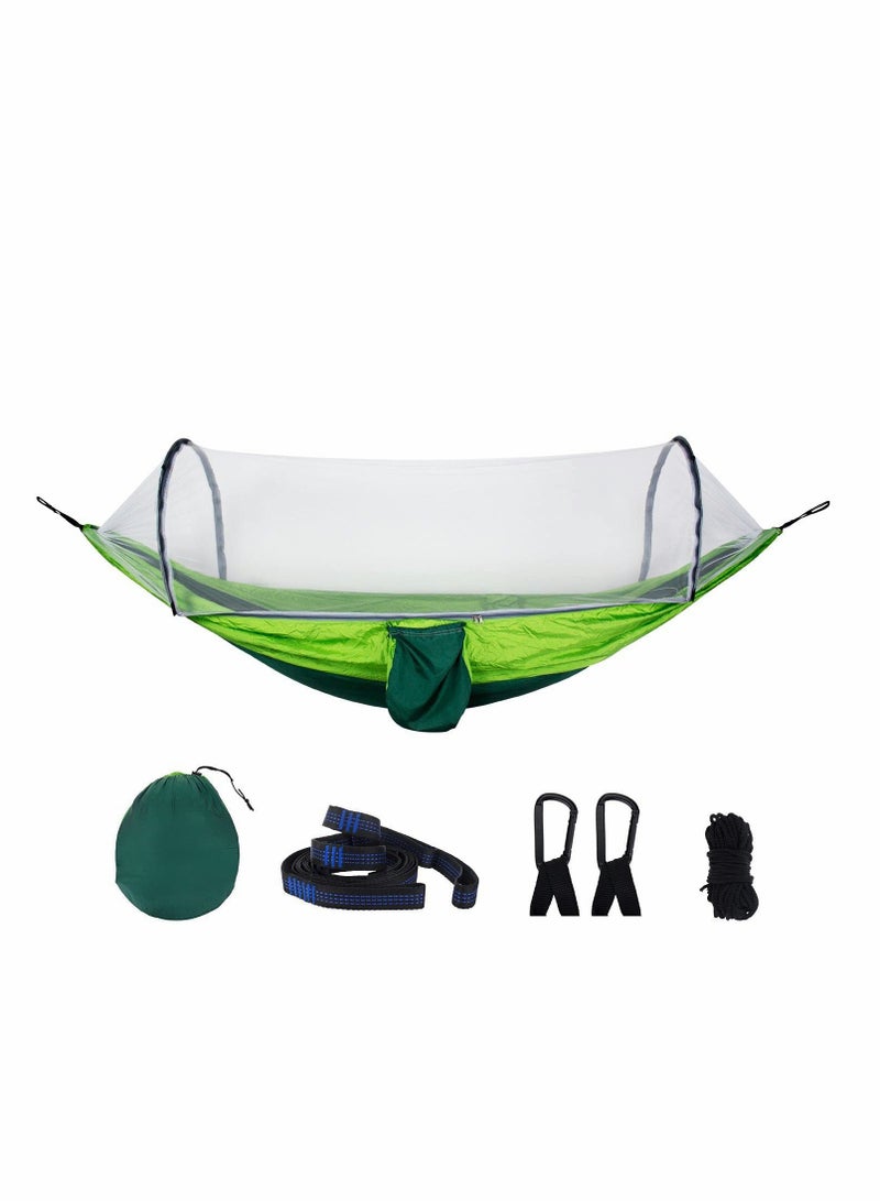 Camping Hammock, Portable Outdoor Hammock, Fully Automatic Quick Open With Mosquito Net, Suitable For Camping, Hiking, Travel, Beach, Backyard